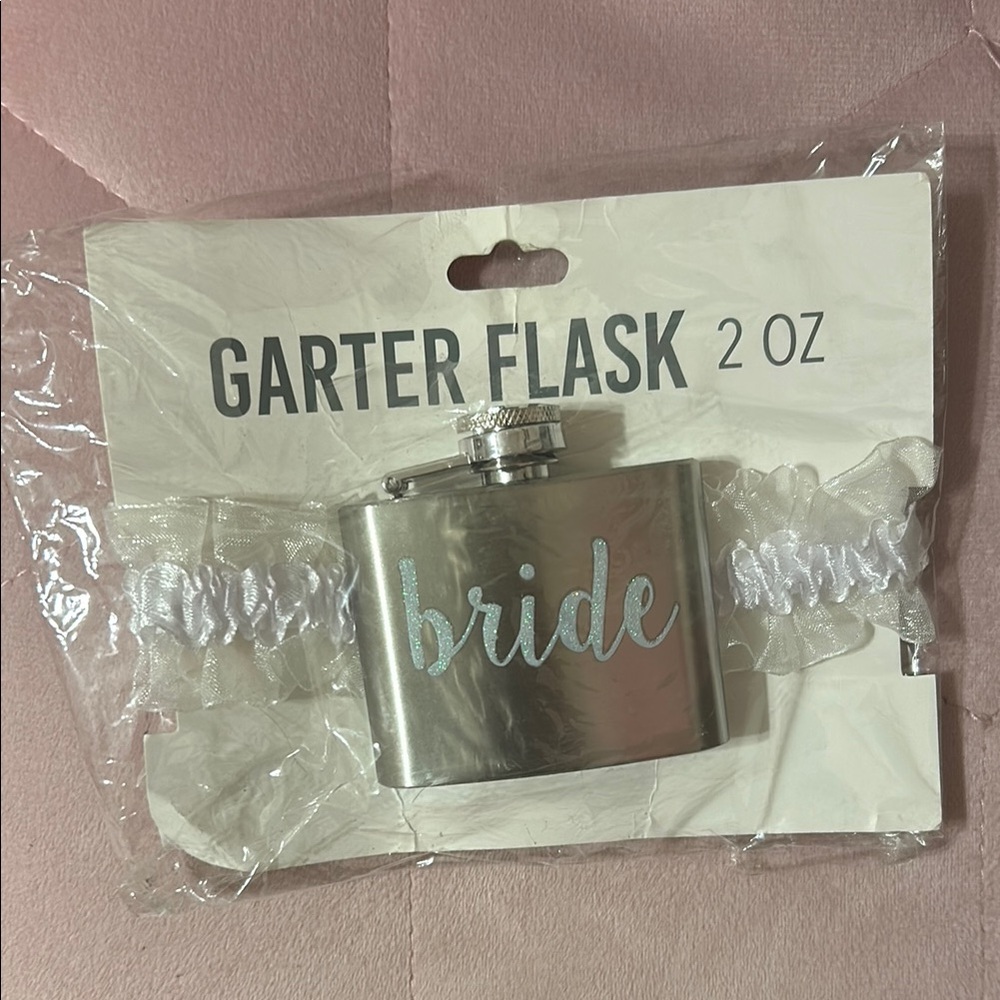 Bride Garter Flask 2 oz Silver